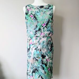 Abstract Print Sleeveless Dress